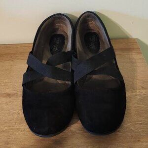Eurosoft By Sofft Haina Ballet Flats Black Faux Leather Women' Sz 8